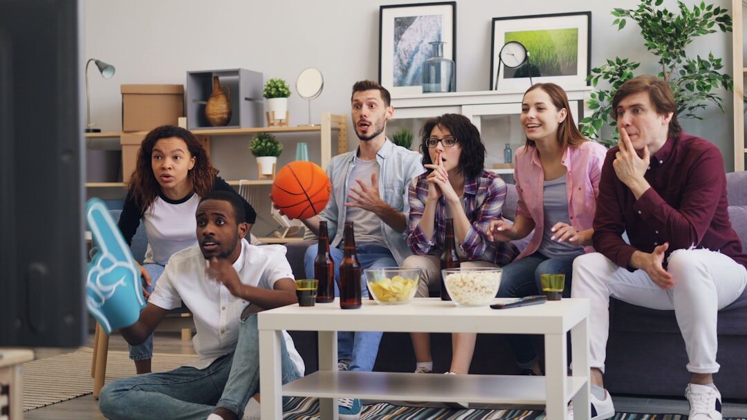 group of friends watching tv
